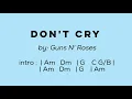 Don t Cry - with Chords