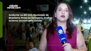 Acidente na BR-343, município de Brasileira; Presa às ferragens, mulher acionou socorro pelo celular