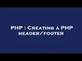 PHP Creating a PHP