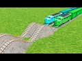 Download Lagu Double Colorful Train Vs Police Chase McQueen Vs Waving Impossible Weird Rail Track in BeamNG.drive