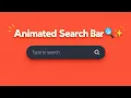 Animated Search Bar with Icons HTML CSS Only