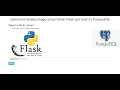 Upload and display image using Python Flask and insert to PostgreSQL