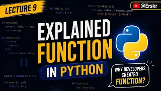 Lecture 9 Python Functions Stop Copy-Pasting Your Code Complete Python Course in HINDI 2026