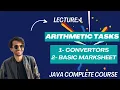 Lecture 4 Convertors Simple Marksheet in java java course arithmetic operator tasks