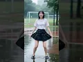 Download Lagu girl dancing happily on a rainy day #ai #dancegirl #raining