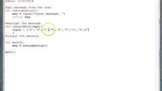 Ceasar Shift Cipher 1 Encryption