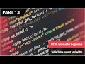 HTML tutorial for beginners tutorial Table Table height and width