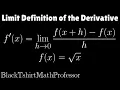 Limit Definition of the Derivative f x Problem 5 Calculus 1