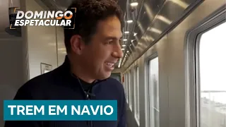 Conheça o trem que entra em um navio para atravessar o mar na Itália