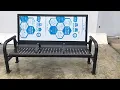 ZT FS30 Mid Century Modern Black Metal Bench