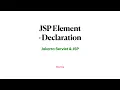 JSP Element - Declaration