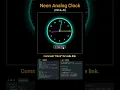 Neon Analog Clock Animation Using HTML CSS And JS