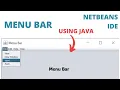 How to create Menu Bar in java Netbeans GUI jmenu java swing