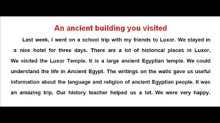 Paragraph About An Ancient Building You Visitedبراجراف عن مكان اثري قمت بزياته للصف الأول الاعدادي 