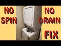 How To Repair - GE Stackable Washer Dryer Combo not Spinning or Draining
