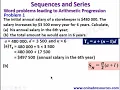 Sequences and Series Word Problems Arithmetic Progressions