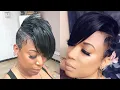 RAZOR SHORT PIXIE CUT PARTIAL QUICKWEAVE Tracks in between natural hair