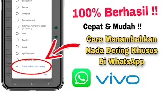 cara menambahkan nada dering di wa hp vivo
