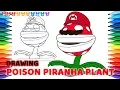 Drawing Super Mario Odyssey Mario Poison Piranha Plant Drawing Coloring Pages for Kids