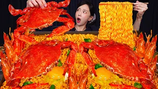 꽃게 🦀 라면 ! 국물 한 입에 감탄 터진 역대급 먹방 🍜 Crab Seafood Ramen Mukbang Ssoyoung ASMR