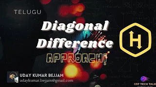 Hacker Rank Diagonal Difference - Brute Force Approach Telugu