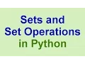 Python Tips Tricks Sets and Set Operations