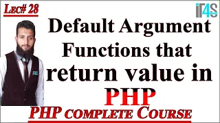 PHP Tutorial in Urdu Hindi Default Argument and functions that Return Values in php