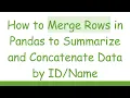 How to Merge Rows in Pandas to Summarize and Concatenate Data by