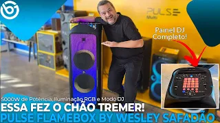 Nova PULSE FLAMEBOX By WESLEY SAFADÃO | Torre de Som com 5000W de Potência, Modo DJ e Luz RGB!