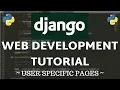 Django Tutorial - User Specific