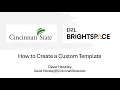Brightspace LMS Tutorial Create Custom Templates FAST