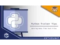 Python Trainer Tip Parsing Data Into Tables from Text Files with Python s Pandas Library