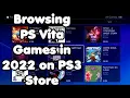 Browsing PS Vita Games in 2022 on Playstation 3 store