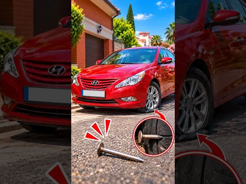 Não viu o prego — e furou o pneu! 😱🚗