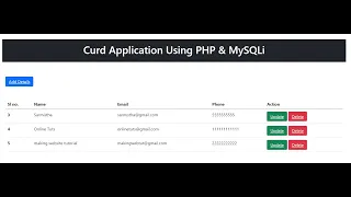 PHP MySQLi CRUD Tutorial Create Read Update Delete