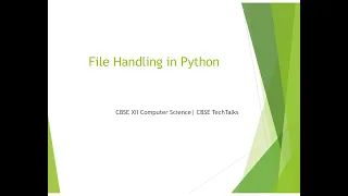 Python File Handling Class XII Computer Science CBSE TeckTalks