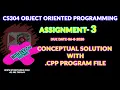 CS304 Object Oriented Programming ASSIGNMENT3 FINAL SOLUTION 2020 by STUDY GURU