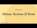 Working with Menu Sections and Items