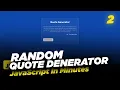 Random Quote Generator in HTML CSS