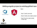 Azure Devops with angular Part 1 - Adding angular project to existing github repo vscode