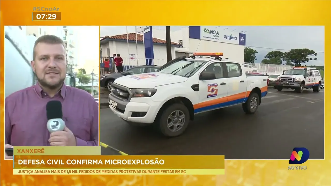 Defesa Civil confirma o fenômeno de 'microexplosão' em Xanxerê, no Oeste de SC
