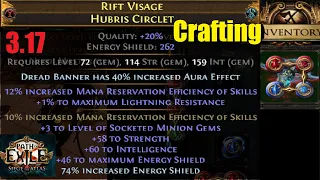Path of Exile Craft 22 Reserv Eff 58 Str 261 ES 3 Hubris Circlet w 60 Int Archnemesis - 998