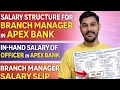 Branch Manager s Salary Structure In Apex Bank In Hand Salary For Branch Manger