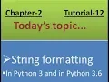 String formatting in Python 3 and further versions