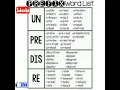 Prefix word list
