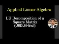 ALA19 LU Decomposition of a Square Matrix