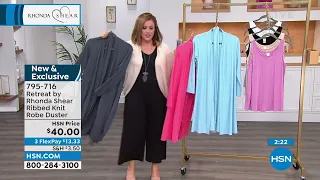 Retreat by Rhonda Shear Ribbed Knit Robe Duster