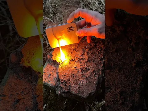 Сосновая живица + канифоль + ватный диск #bushcraft #survival #firestarting #firestarter #campfire