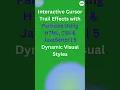 Create Cursor Trail Particle Effects in 60 Seconds HTML CSS JavaScript