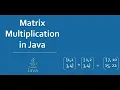 Multiply Matrix and Taking Input From User in Java